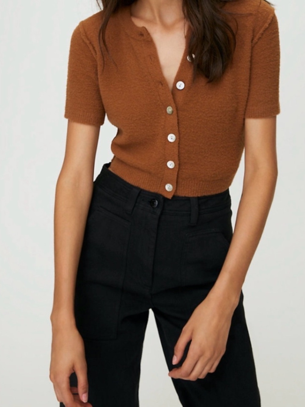 Wilfred Free by Aritzia Shrunken Style Teddy Cardigan Small